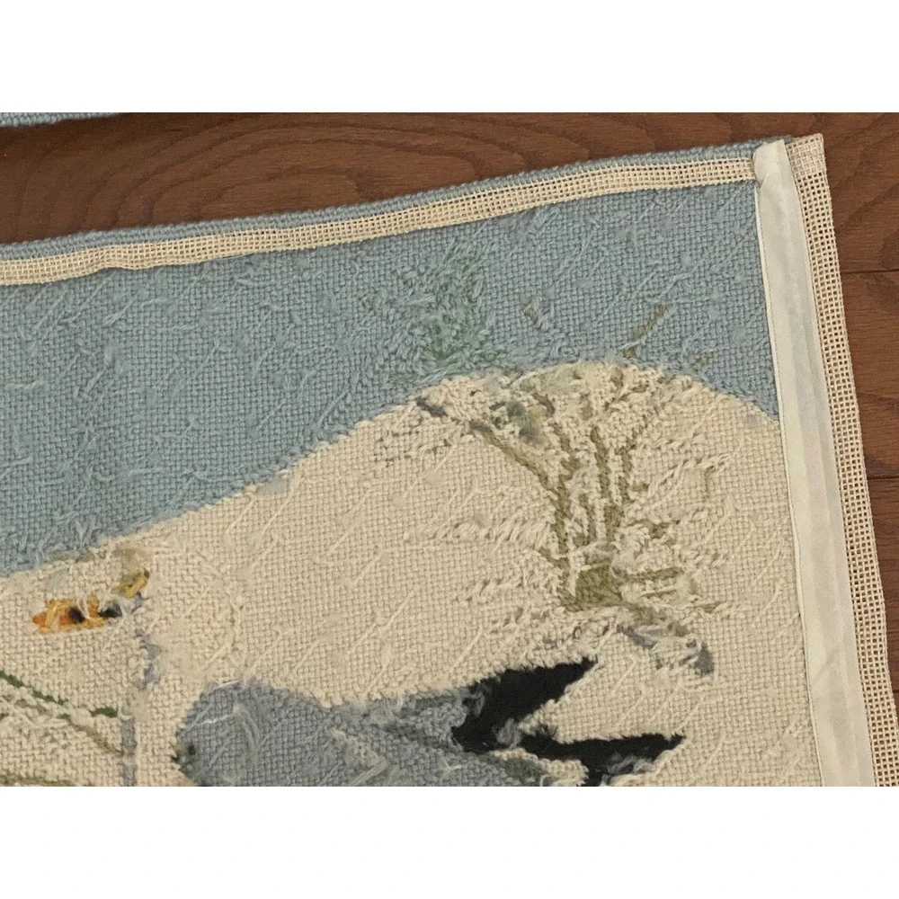 Vintage Needlepoint Seagull Directors Chair Cover Set Coastal Beach Nautical